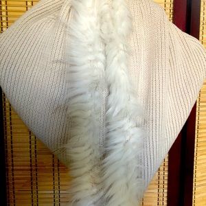 CAbi infinity scarf with faux fur trim